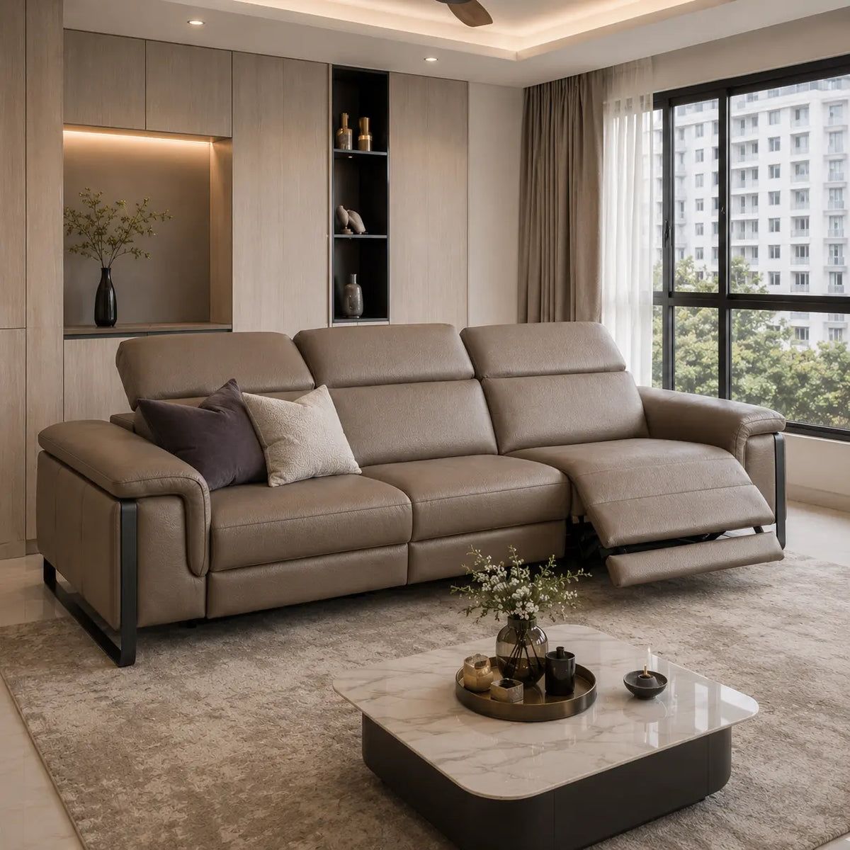 Solvion Genuine Leather Recliner Sofa MB
