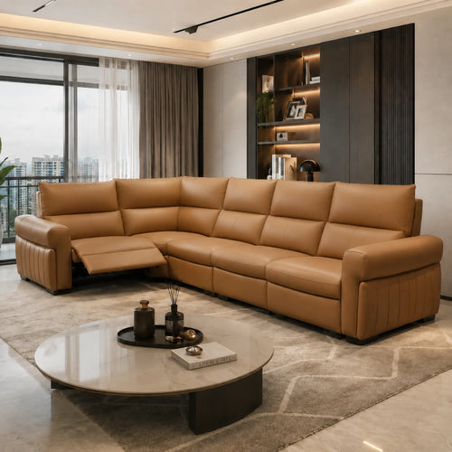 Merano Genuine Leather Recliner Sectional Sofa MB