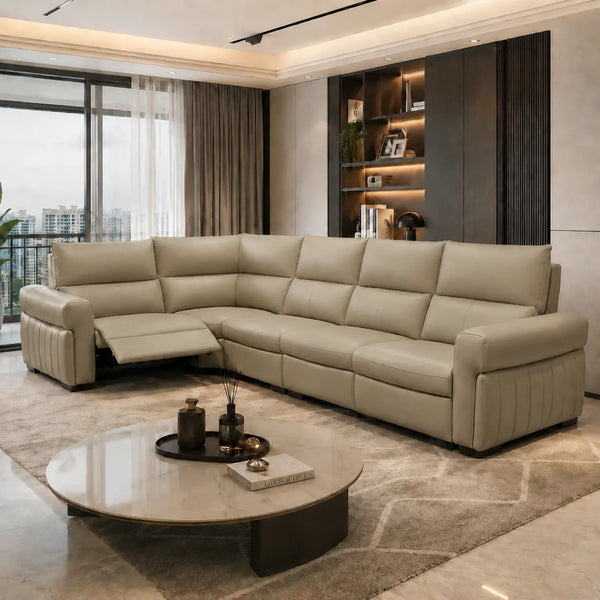Merano Genuine Leather Recliner Sectional Sofa MB