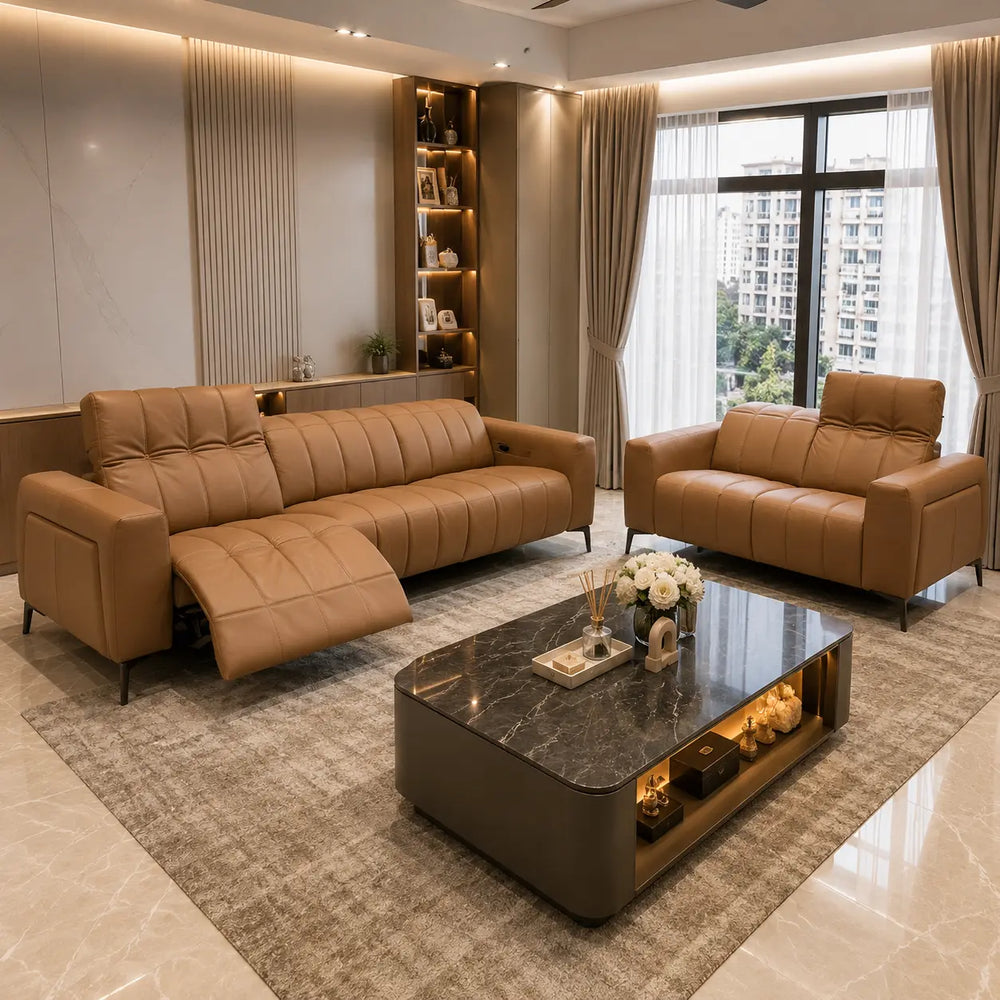 Bellano Genuine Leather Recliner Sofa MB
