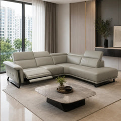 Delmora Genuine Leather Recliner Sectional Sofa MB