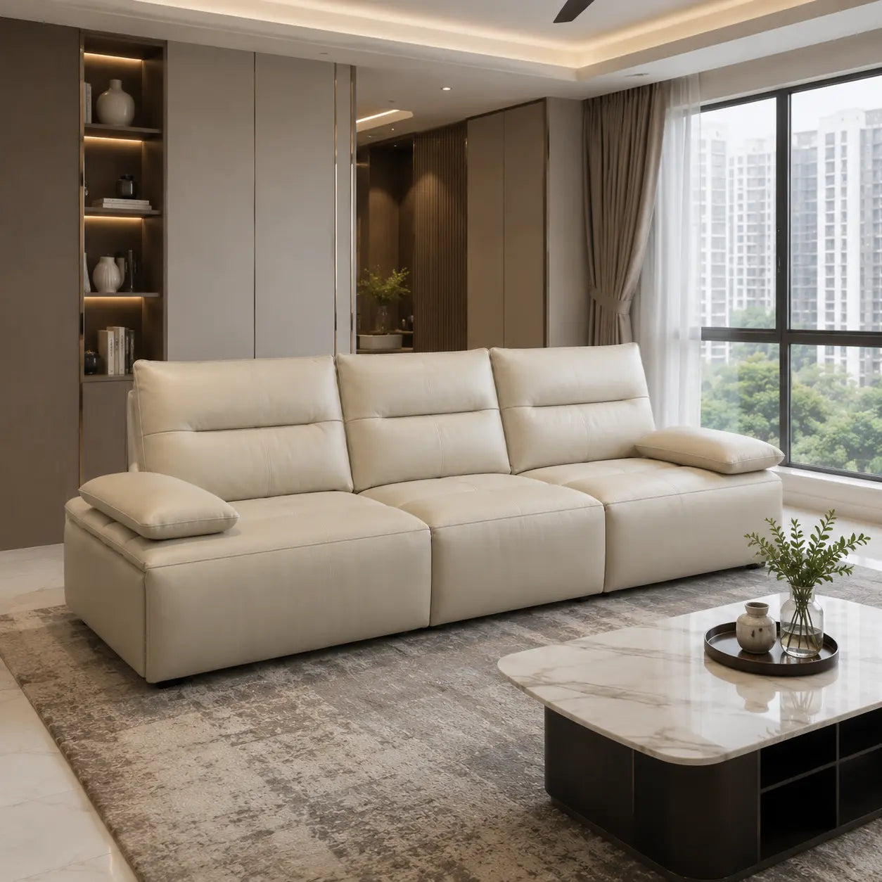 Corlina Genuine Leather Recliner Sofa MB