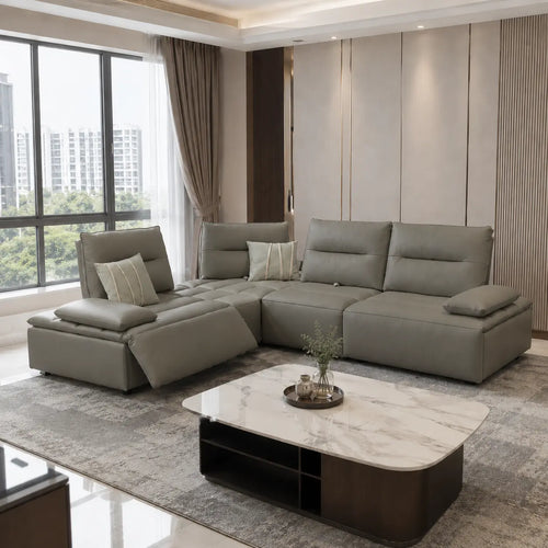 Corlina Genuine Leather Recliner Sectional Sofa MB