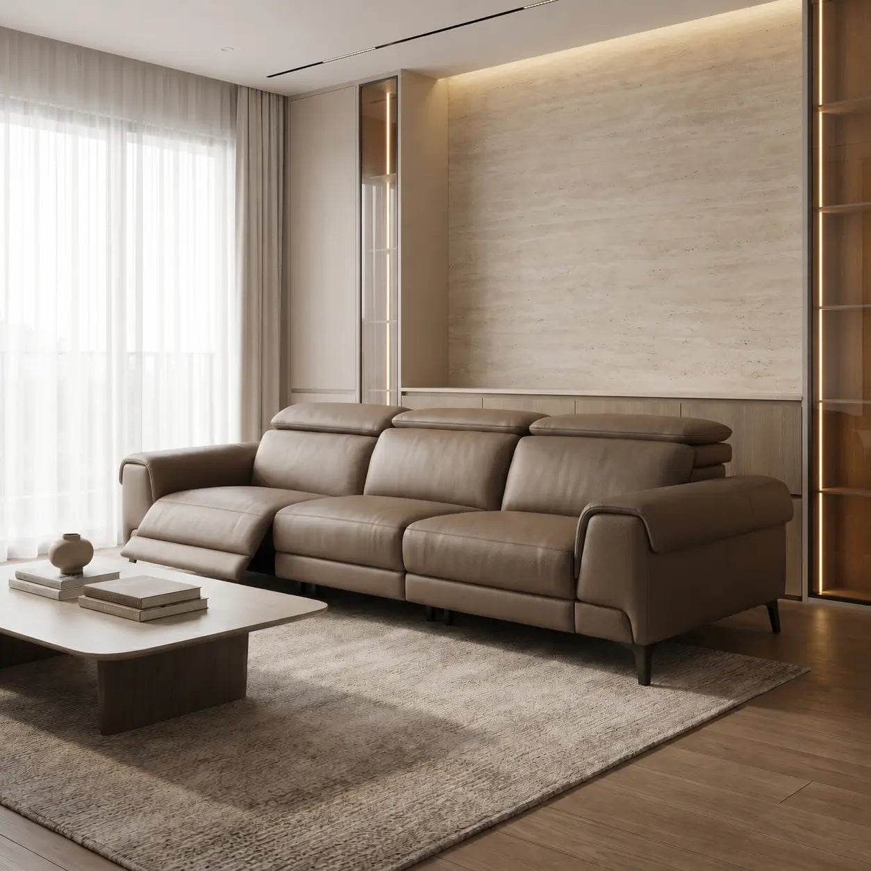 Melrose Genuine Leather Recliner Sofa MB
