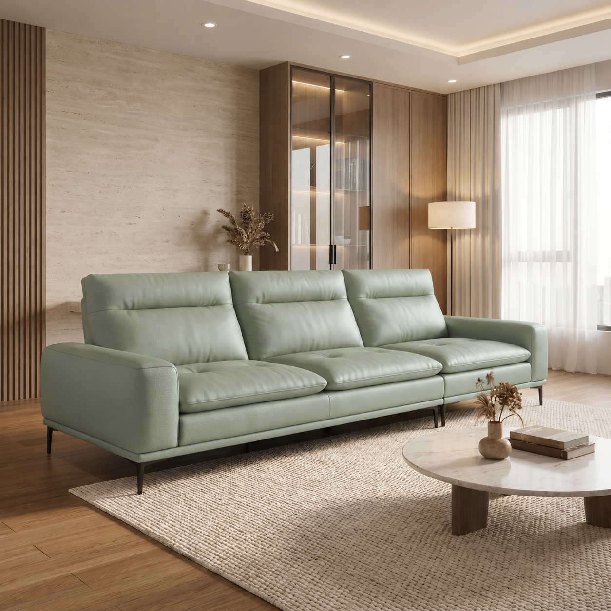 Merique Genuine Leather Sofa MB