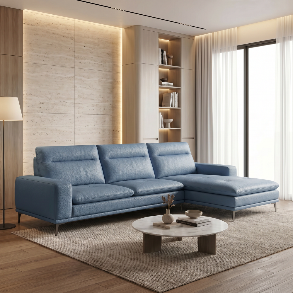 Merique Genuine Leather Sectional Sofa MB