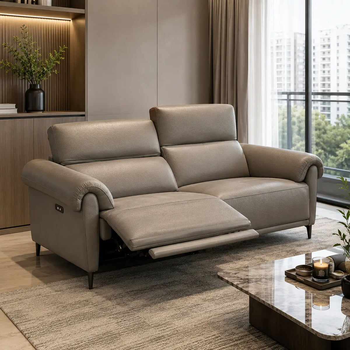 Oresta Genuine Leather Recliner Sofa MB