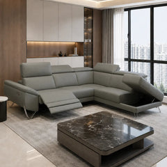 Asterelle Genuine Leather Recliner Sectional Sofa MB