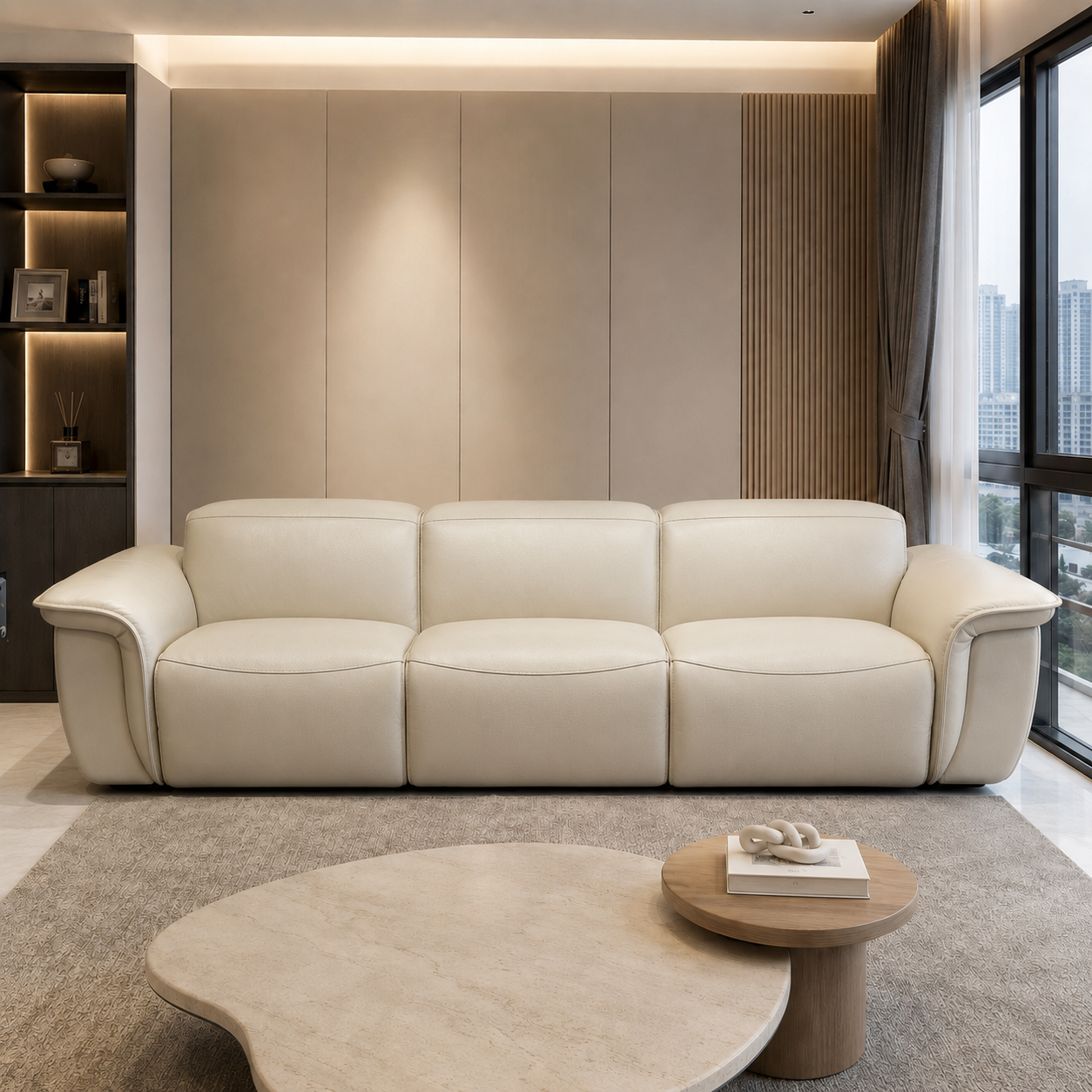 Dormelle Genuine Leather Recliner Sofa MB