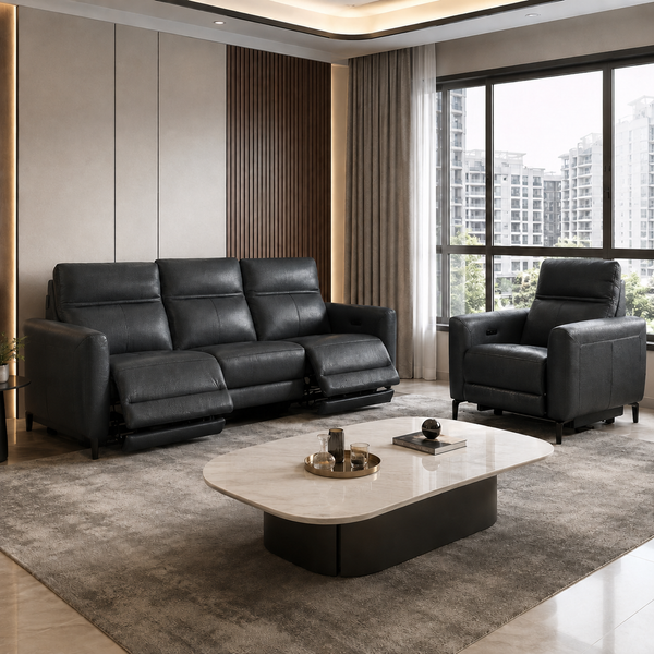 Savelle Genuine Leather Recliner Sofa MB