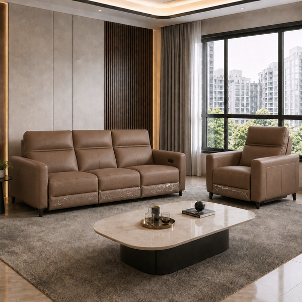 Savelle Genuine Leather Recliner Sofa MB
