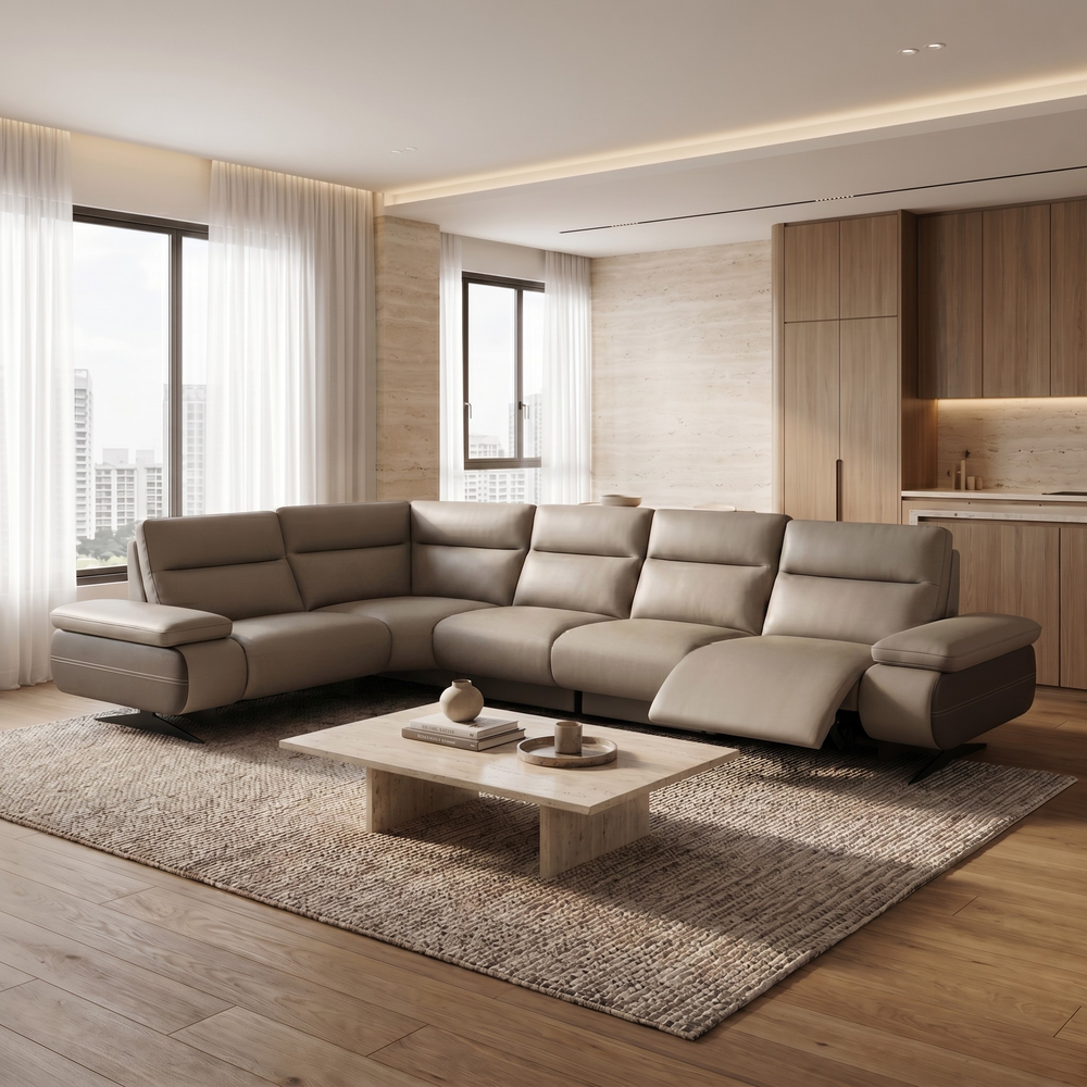 Verado Genuine Leather Recliner Sectional Sofa MB