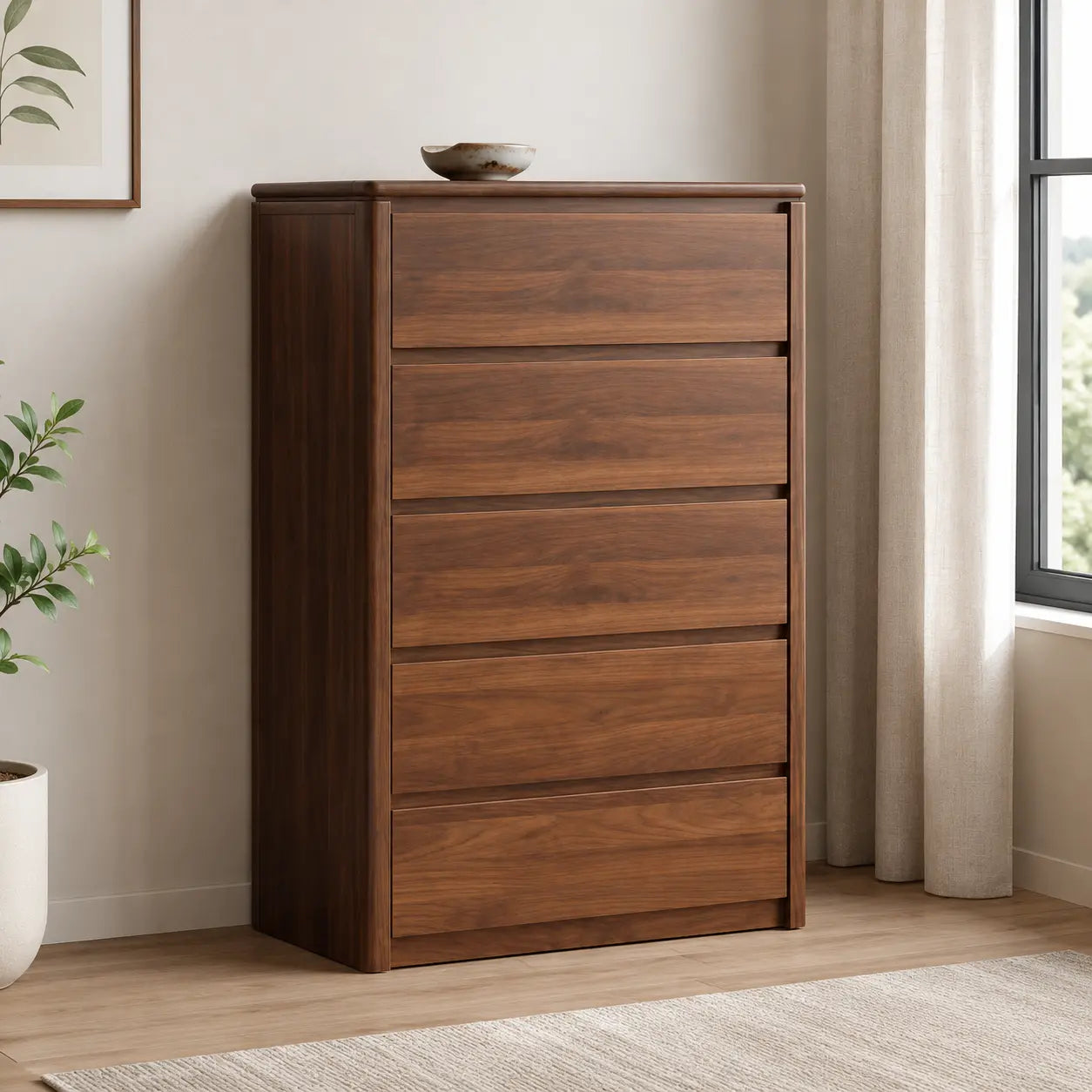 Querivo Wooden Chest of Drawer (5 Drawers)
