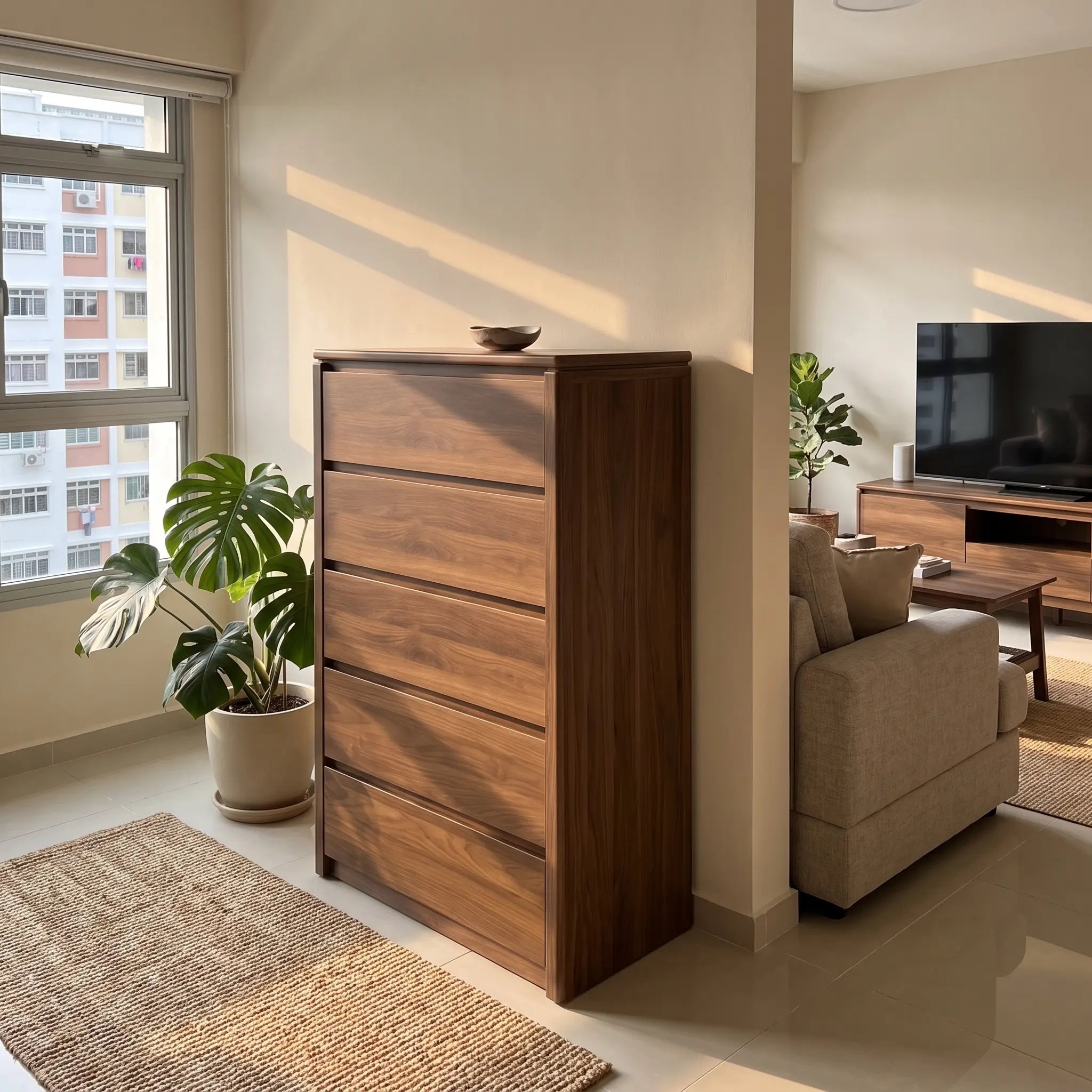 Querivo Wooden Chest of Drawer (5 Drawers)