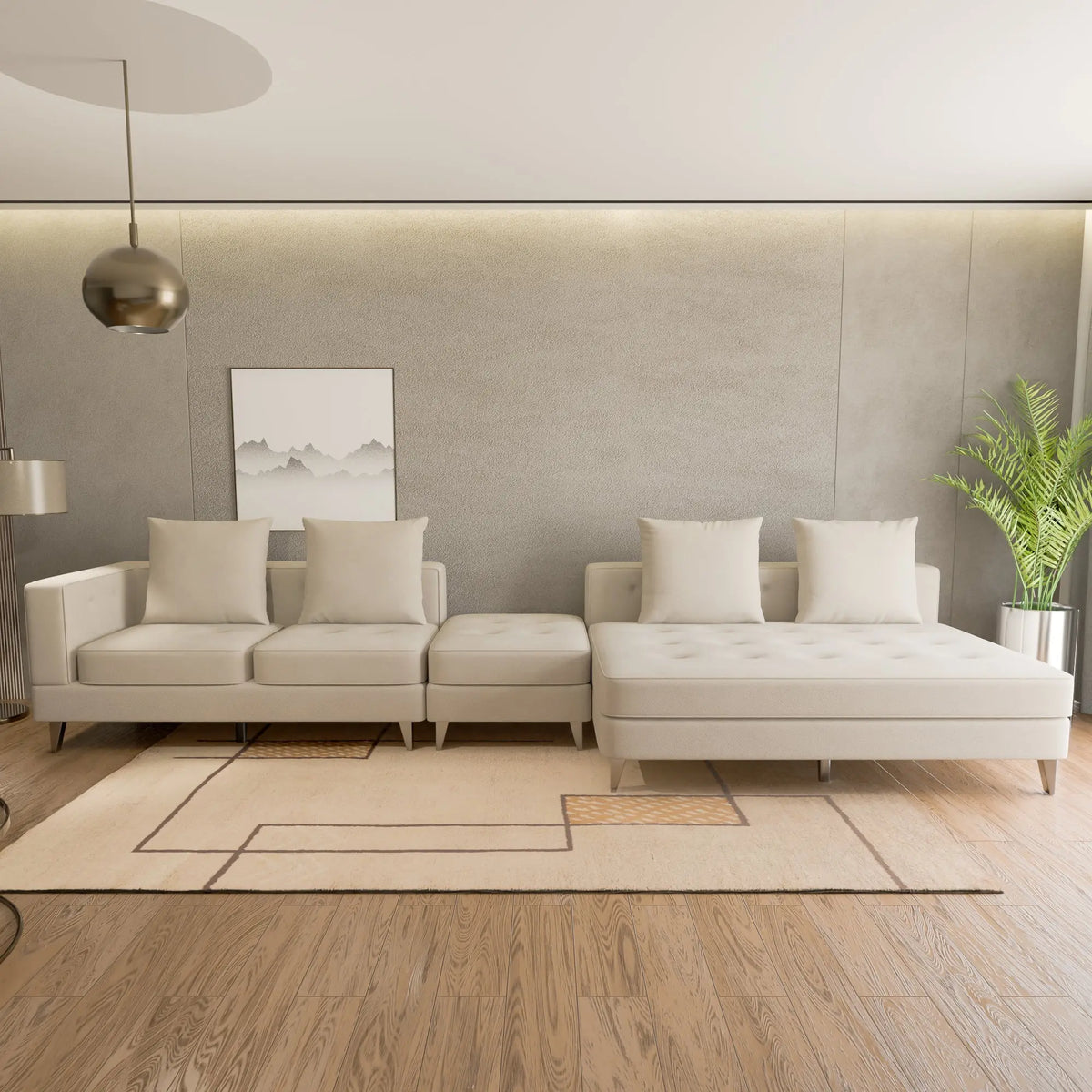 Prylen Fabric L-Shaped Sofa (Pet Friendly & Easy Clean) - Esteller