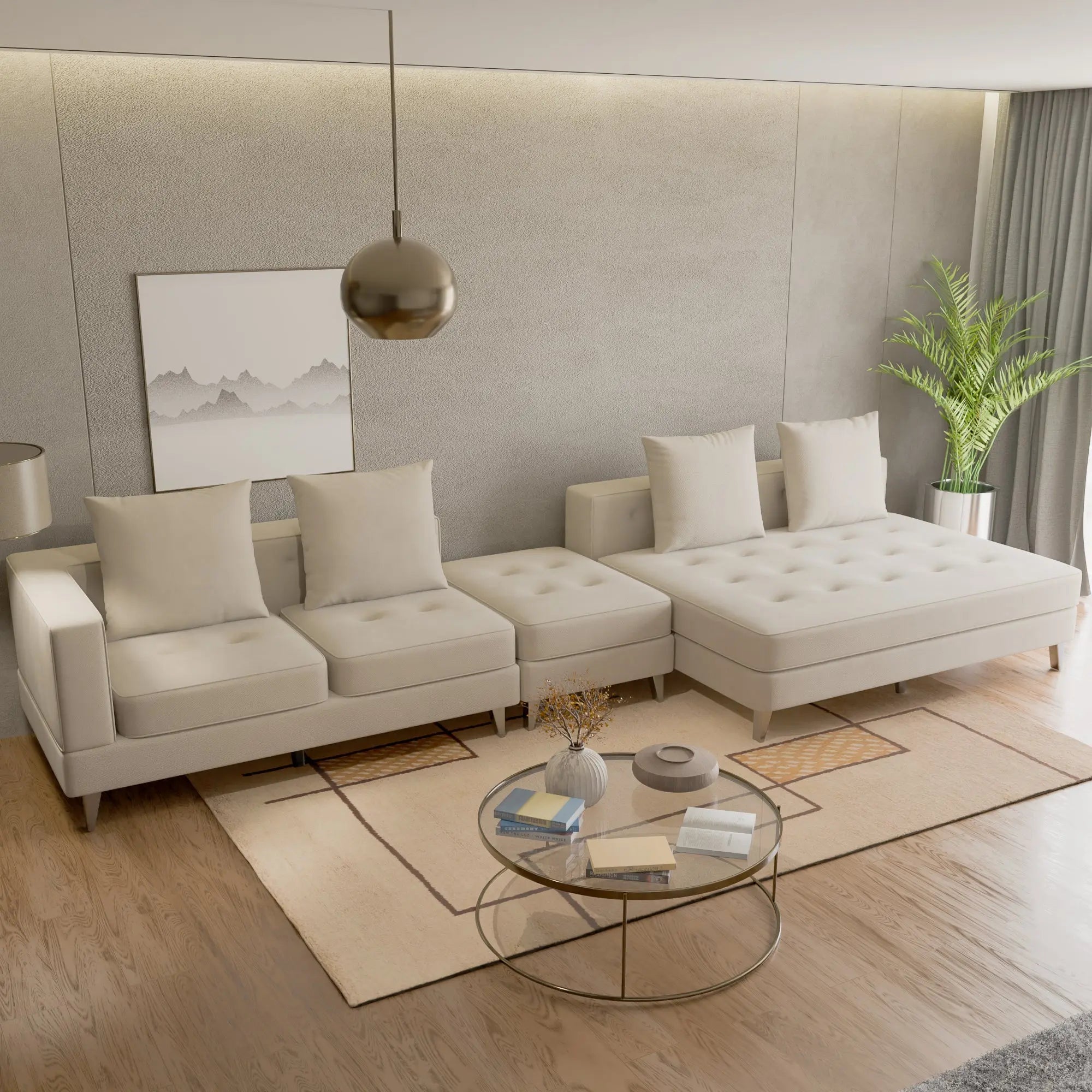 Prylen Fabric L-Shaped Sofa (Pet Friendly & Easy Clean) - Esteller