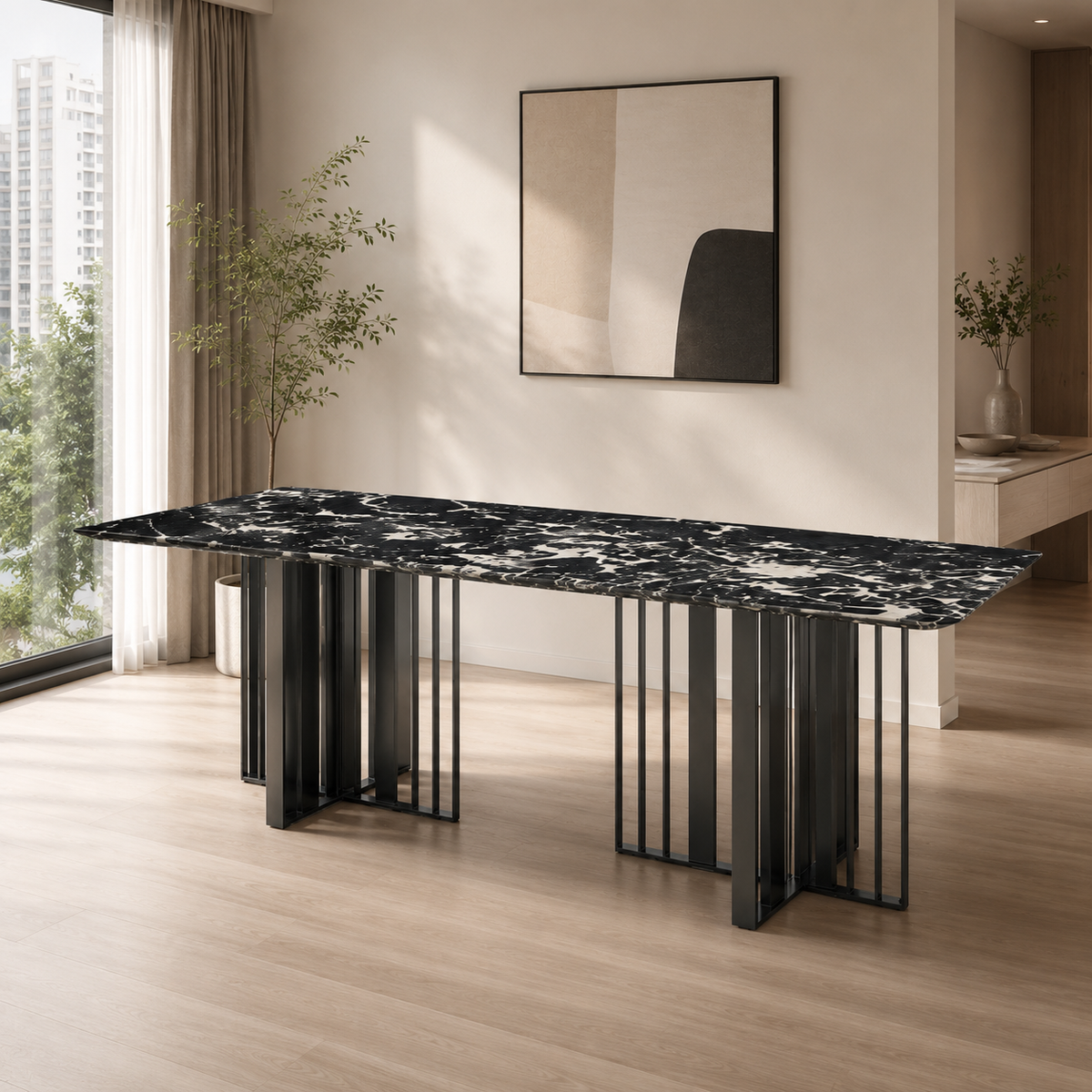 Pavia Rectangular Luxury Stone Dining Table