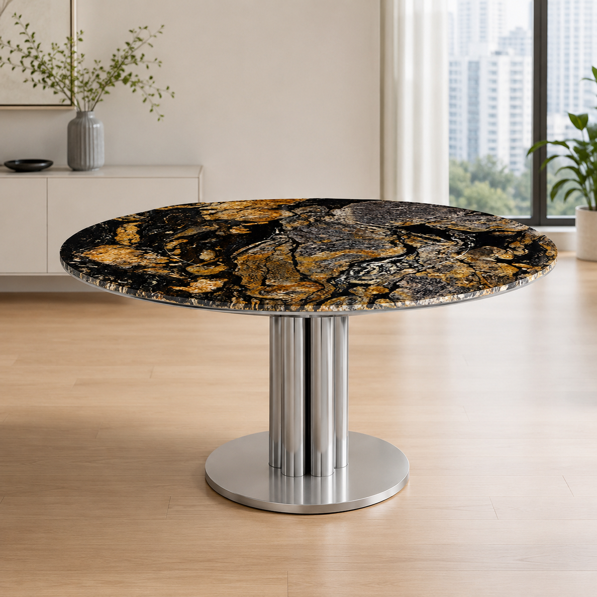 Savona Round Luxury Stone Dining Table