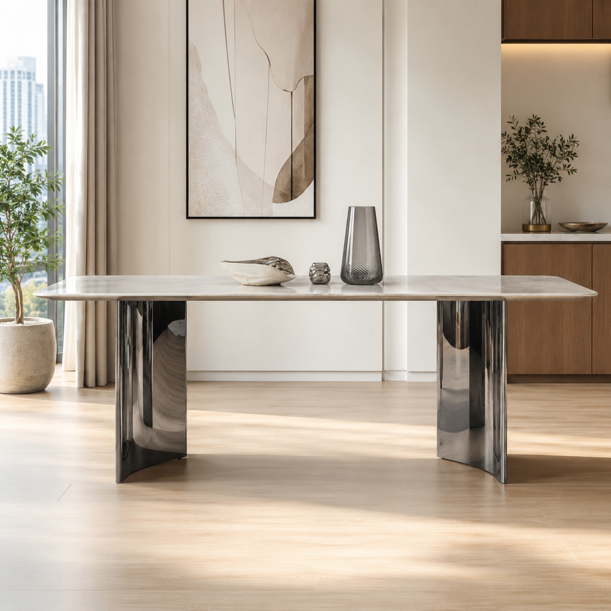Vicenza Rectangular Luxury Stone Dining Table