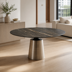 Como Round Luxury Stone Dining Table