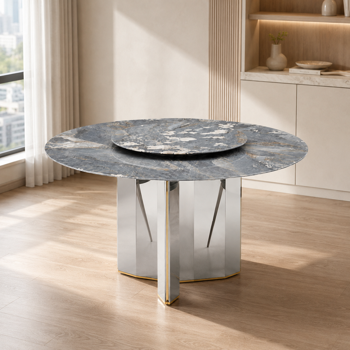 Lucita Round Luxury Stone Dining Table