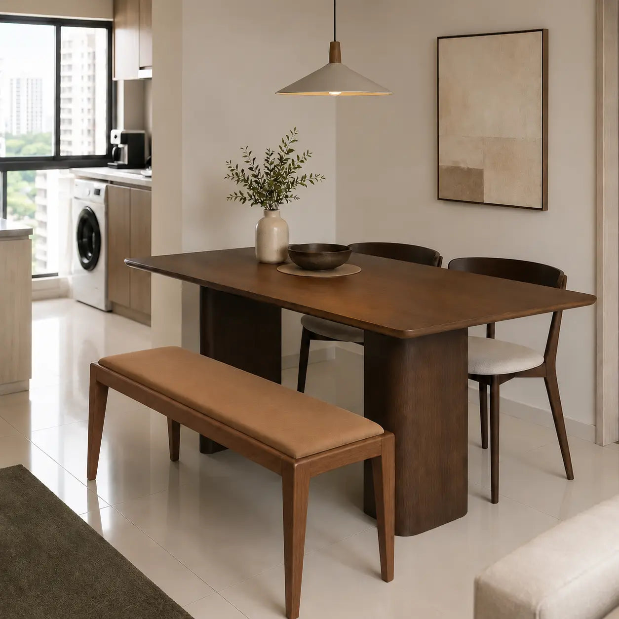 Mirello Wooden Dining Bench
