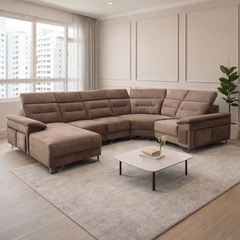 Pryn Fabric Adjustable Headrest L-Shaped Corner Sofa (Pet Friendly & Easy Clean)