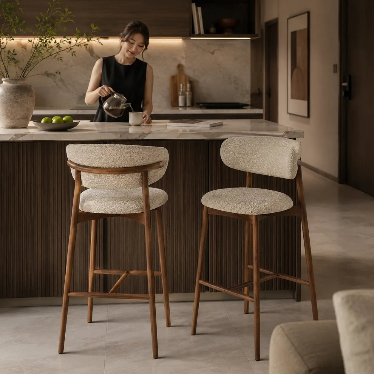 Aurenza Wooden Bar Stool BKJ