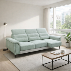 Pebblis Fabric Adjustable Headrest Slider Sofa (Pet Friendly & Easy Clean)