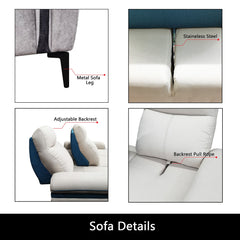 Orrian Fabric Adjustable Backrest L-Shaped Corner Sofa (Pet Friendly & Easy Clean)