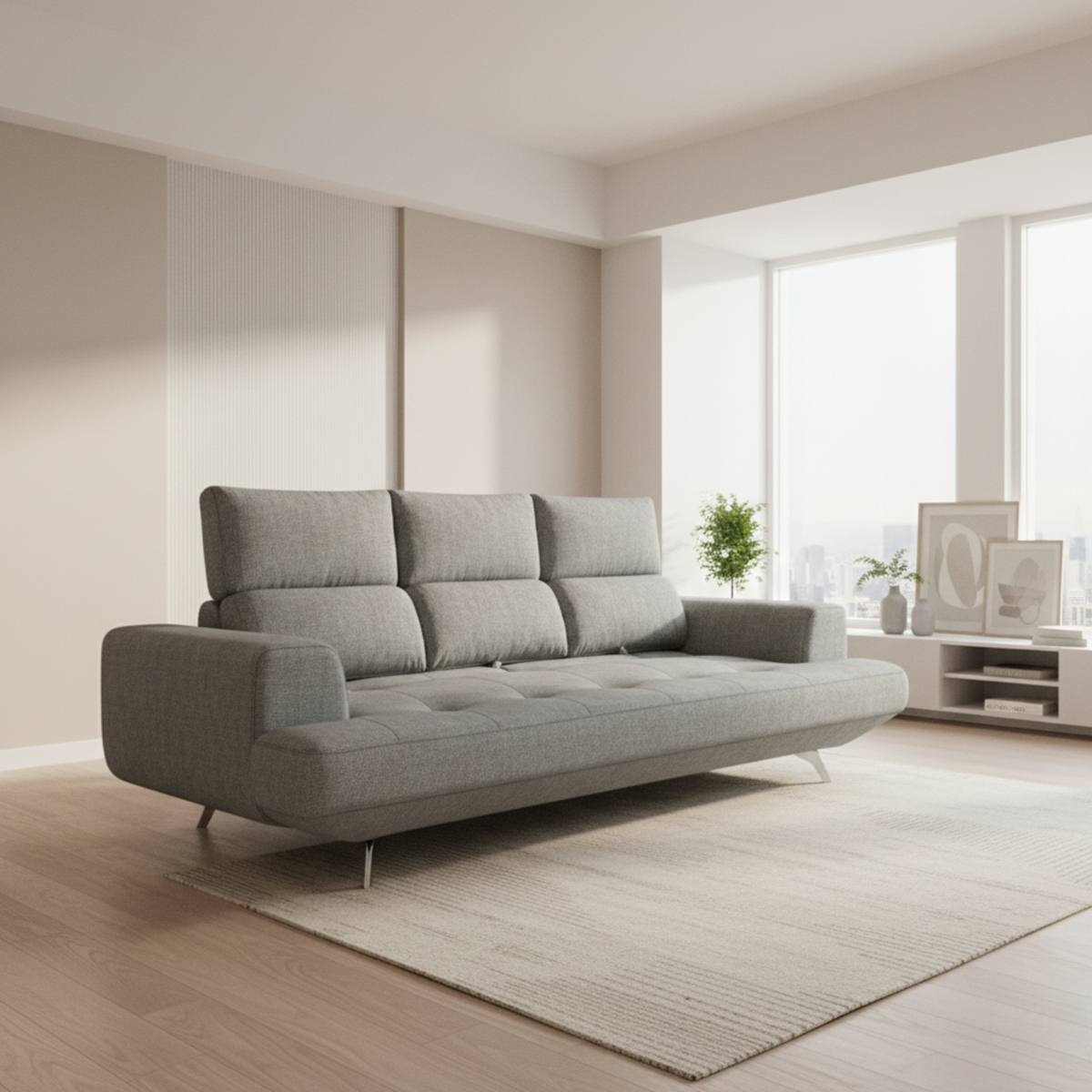 Nyros Fabric Adjustable Backrest Sofa (Pet Friendly & Easy Clean)