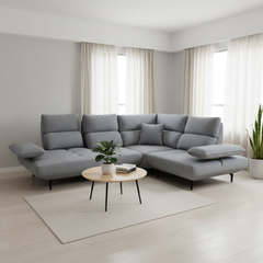 Istren Fabric Adjustable Backrest & Armrest Corner Sofa (Pet Friendly & Easy Clean)