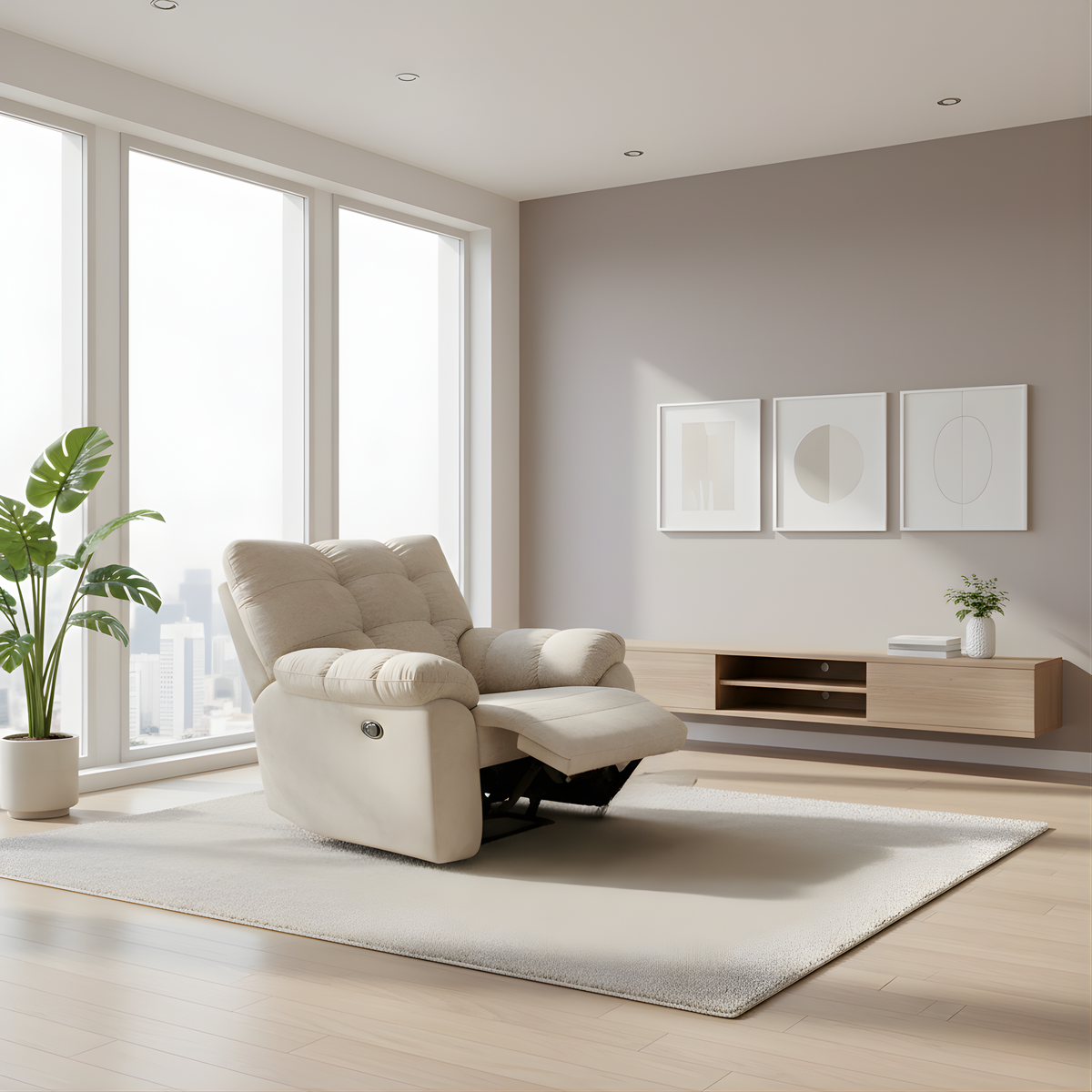 Morrel Fabric Recliner Sofa (Pet Friendly & Easy Clean)