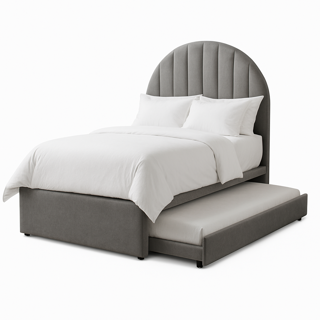 Rondo Fabric Trundle Bed (Velvet & Water Repellent)