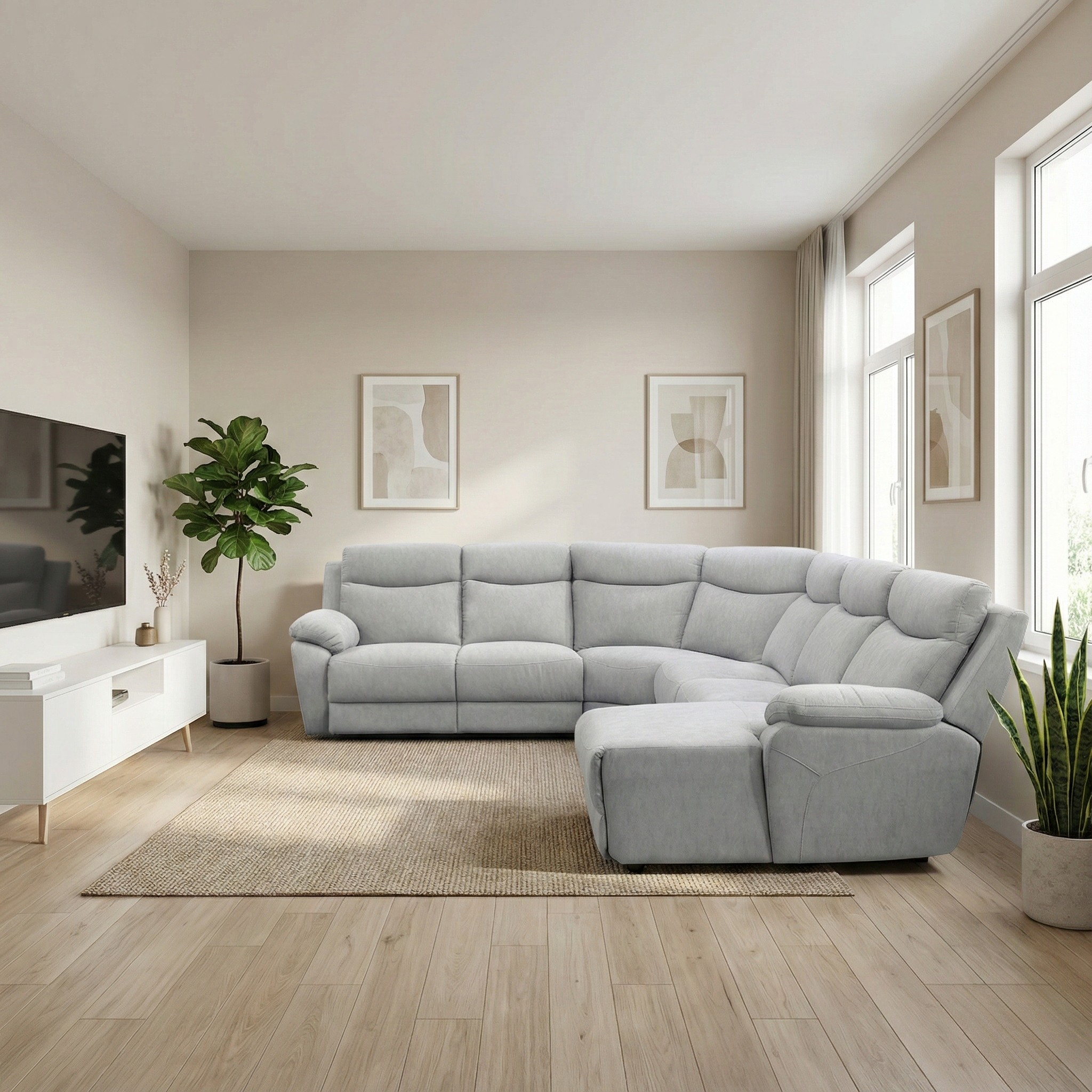 Yanor Fabric L-Shaped Corner Sofa (Sectional) (Pet Friendly & Easy Clean)