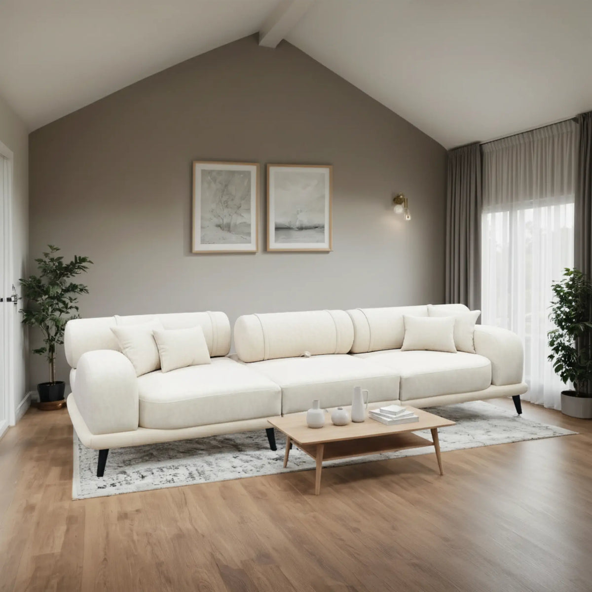 Pryla Fabric Sectional Sofa (Pet Friendly & Easy Clean) - Esteller