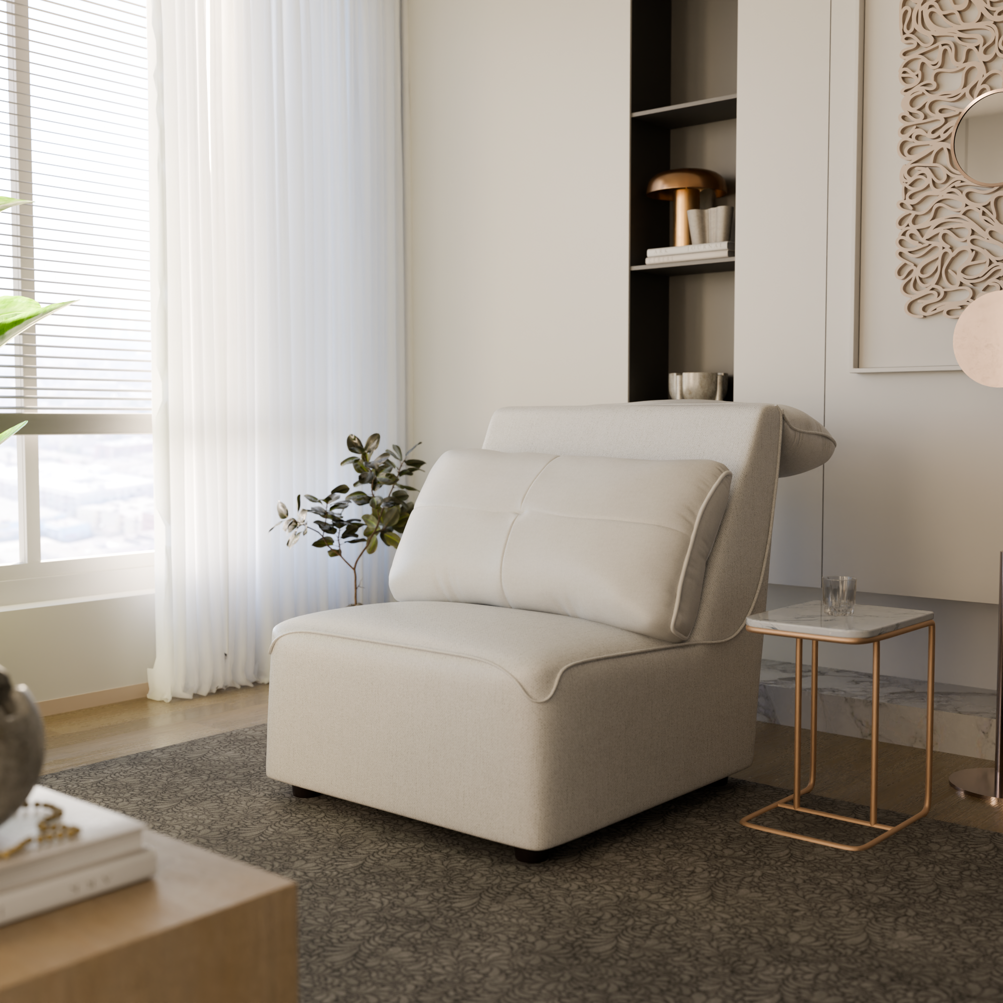 Havor Fabric Adjustable Headrest Sofa (Pet Friendly & Easy Clean)