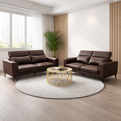 Enoa Genuine Leather Adjustable Headrest Sofa