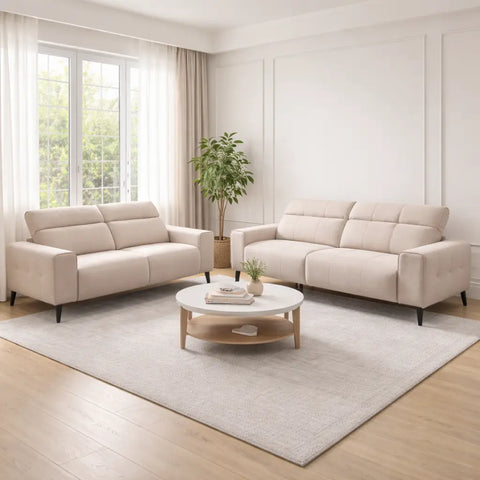Aquara Fabric Adjustable Headrest Sofa (Pet Friendly & Easy Clean) - Esteller