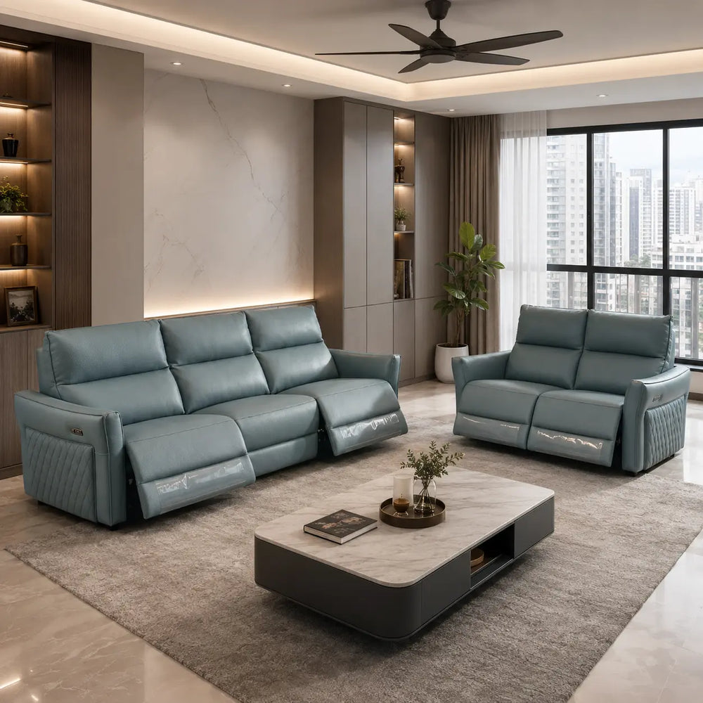 Ravique Genuine Leather Recliner Sofa MB
