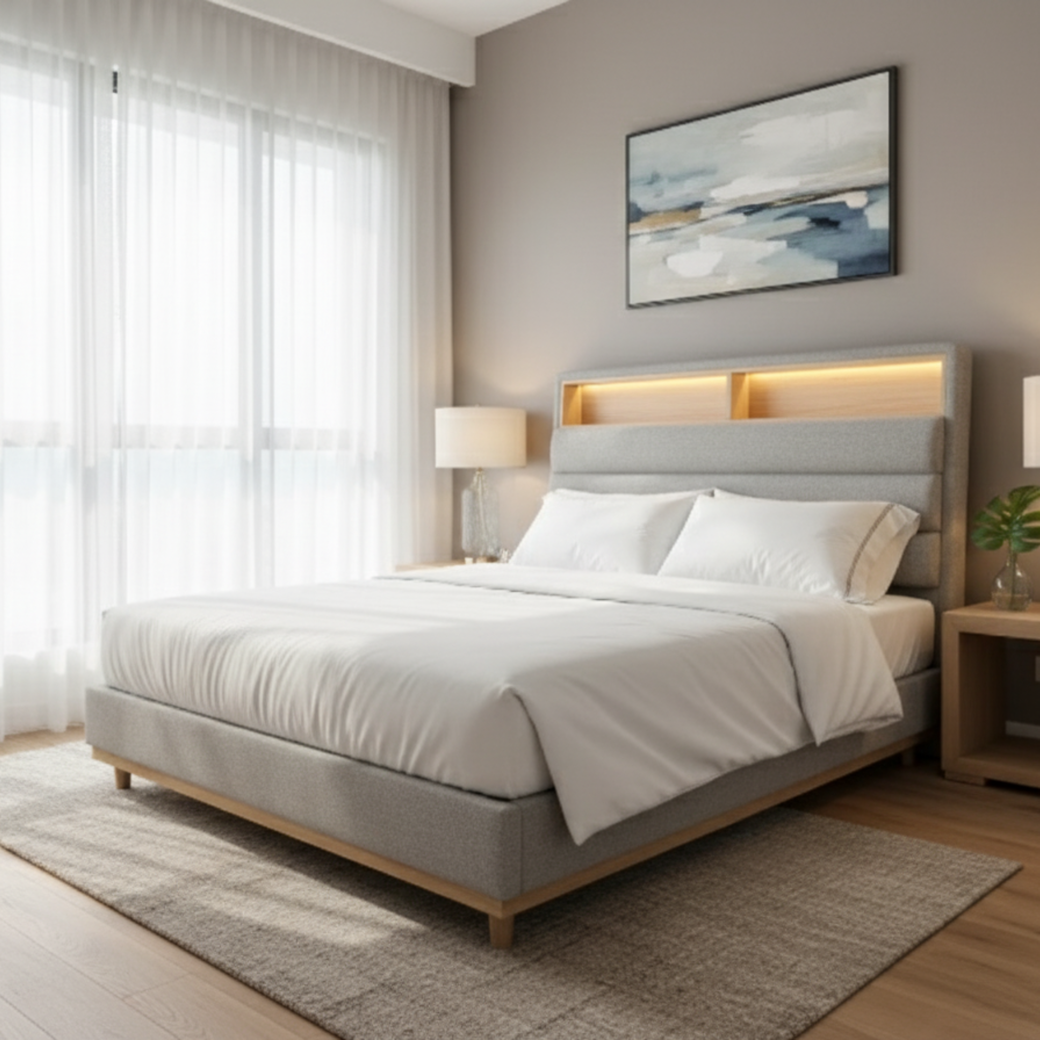 Equinox Fabric Bed Frame (Pet Friendly & Easy Clean)