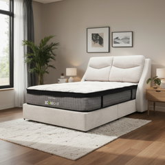 Enso Fabric Headboard Storage Bed Frame (Pet Friendly & Easy Clean)