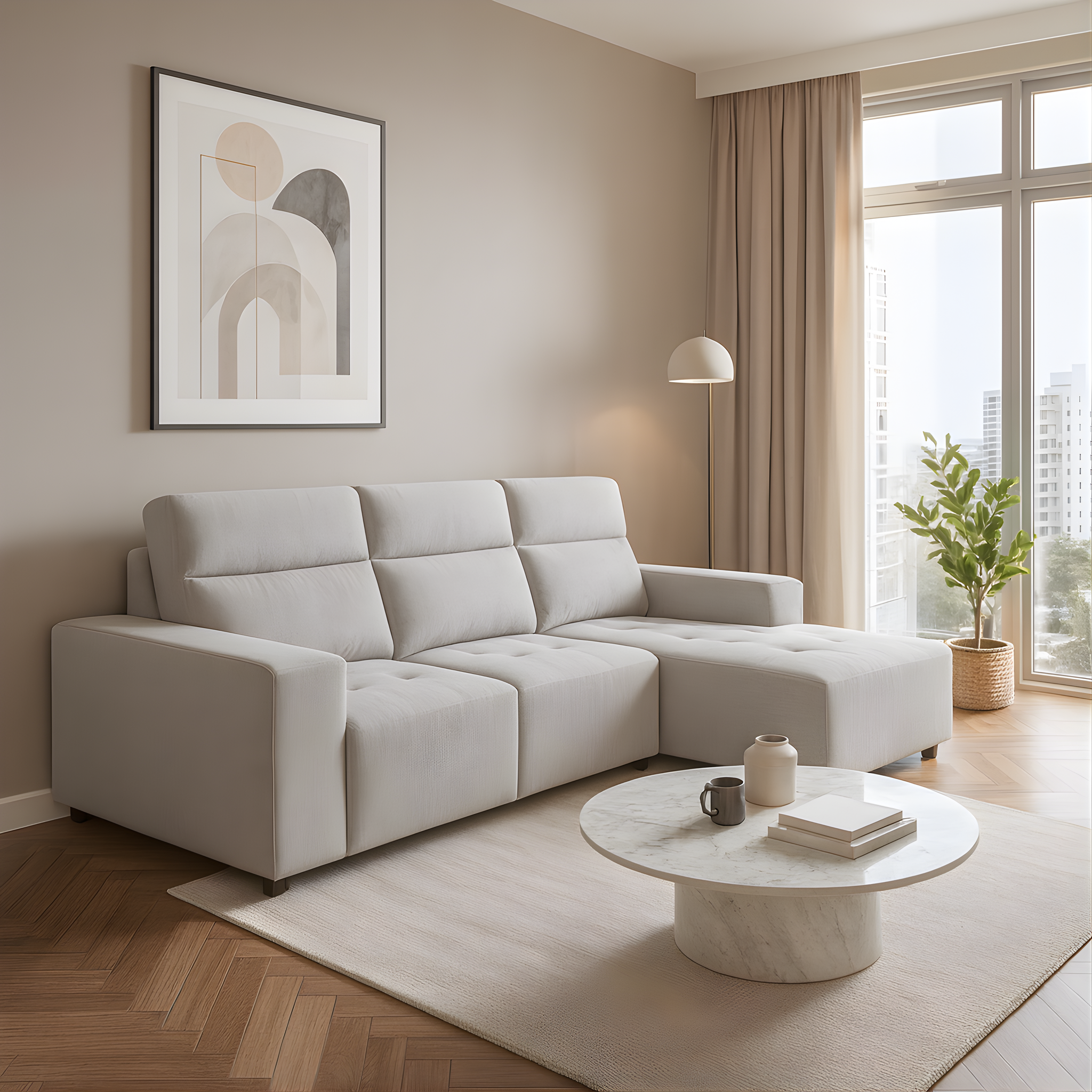 Brivan Fabric L-Shaped Sofa (Pet Friendly & Easy Clean)