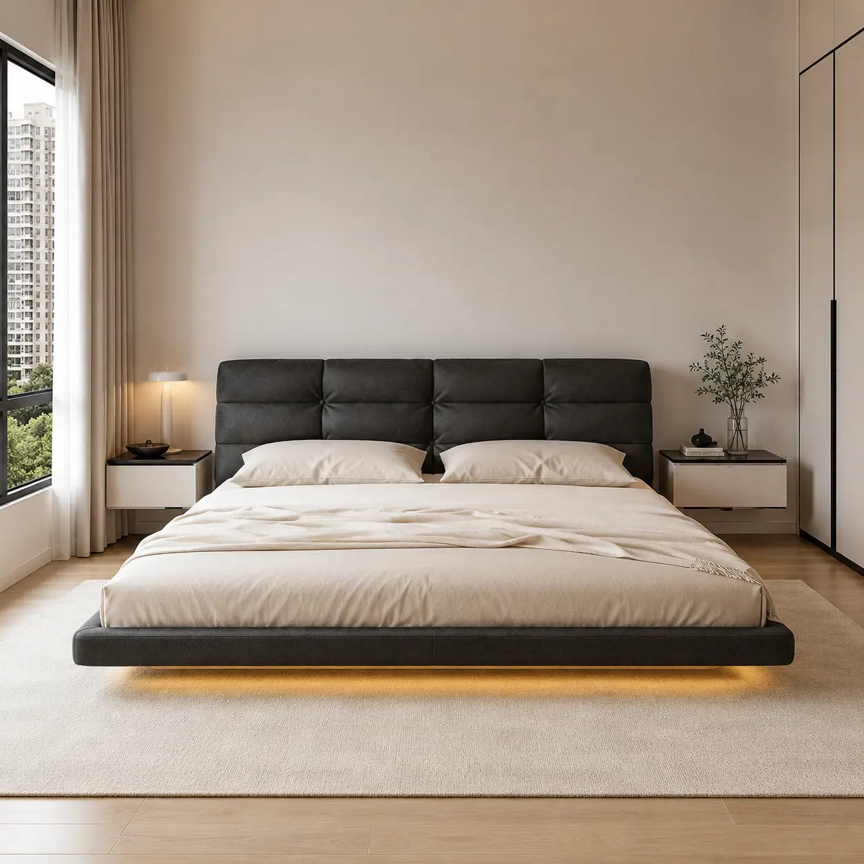 Varellia Frosted Fabric Bed Frame