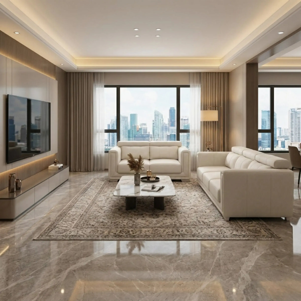 Xoryn Fabric Adjustable Headrest Slider Sofa (Pet Friendly & Easy Clean) KH