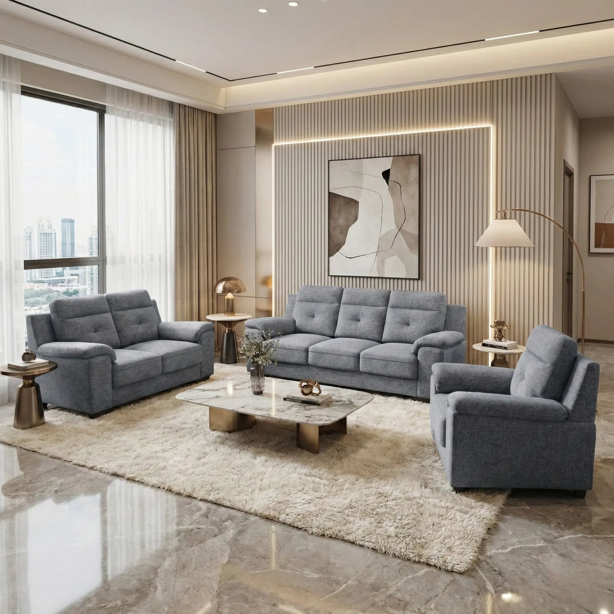 Zornel Fabric Sofa (Pet Friendly & Easy Clean) KH