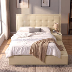 Covelle Faux Leather Platform Storage Bed Frame ARS