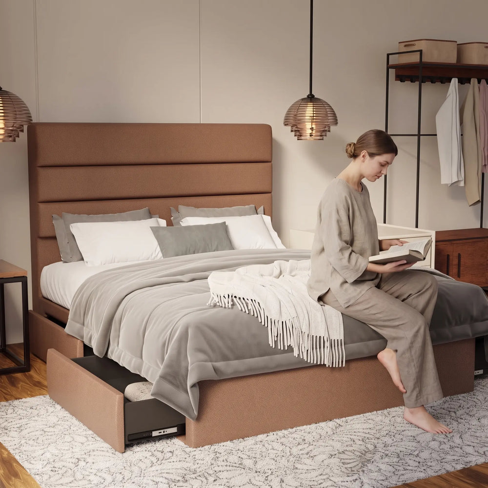 Corlune Fabric Drawer Bed Frame (Water Repellent & Pet friendly) by Somnuz - Lifestyle