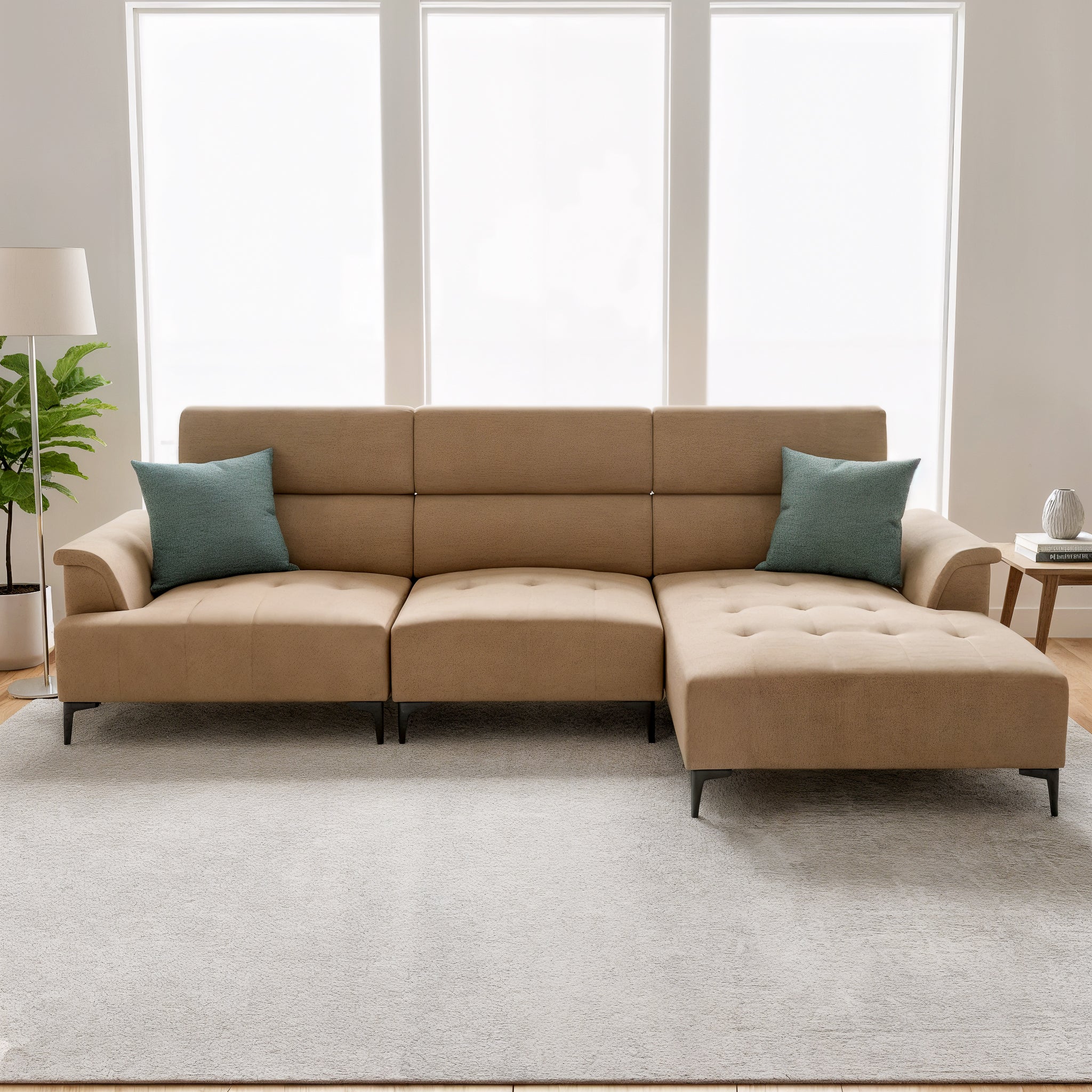 Armon Fabric Adjustable Backrest L-Shaped Sofa (Pet Friendly & Easy Clean)