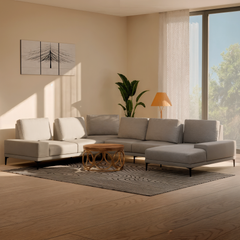 Gavon Fabric Adjustable Backrest L-Shaped Corner Sofa (Pet Friendly & Easy Clean)